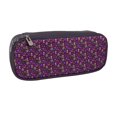 thumbnail image 2 of Lsque Mardi Gra2 Printed Big Capacity PU Leather Pencil Case Large Pencil Pouch Stationery Pen Bag Pencil Holder for Teen, 2 of 6