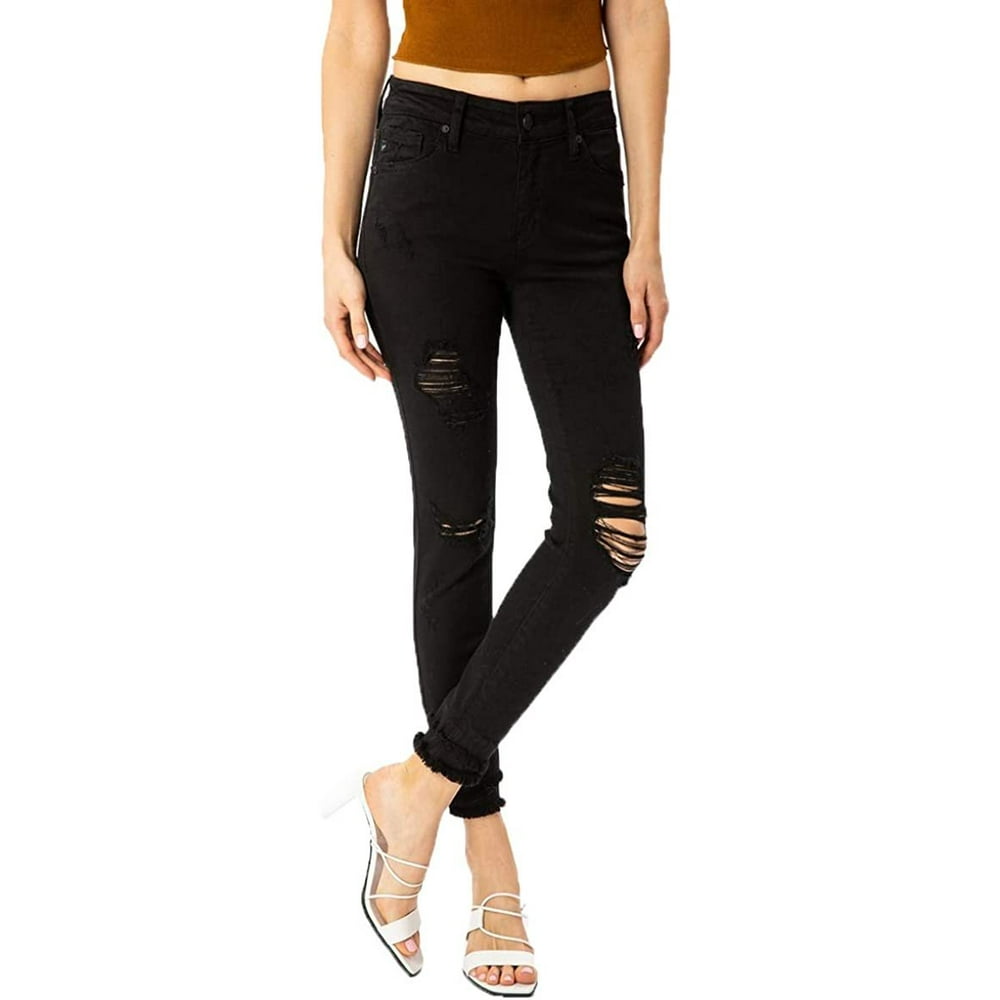 Kancan Kan Can MidRise Fringe Ankle Skinny Jeans