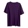 thumbnail image 6 of Sevevn Women's Casual Loose Fit T-Shirt Summer Short Sleeve Oversized Top Basic Round Neck Tee for Daily Wear Purple XL, 6 of 6