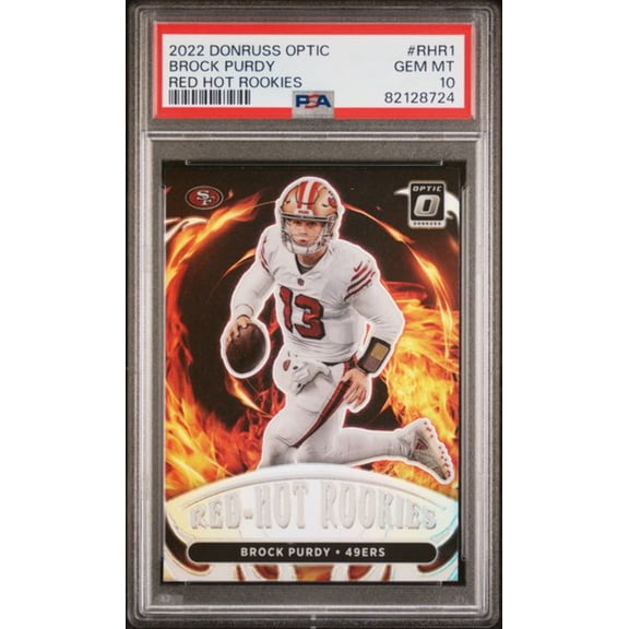 Graded 2022 Panini Donruss Optic Brock Purdy #RHR1 Red Hot Rookies RC Football Card PSA 10 Gem Mint