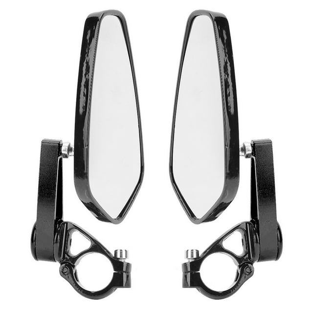 Espejos retrovisores para manillar de 0,9 pulgadas, espejo para manillar de motocicleta, vidrio retrovisor modificado para motocicletas de carreras callejeras, scooters, vista lateral(Negro)