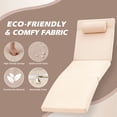 thumbnail image 6 of zzw Wicker Outdoor Chaise Lounge with Adjustable Back, Cup Holder and Thick Cushion, Brown Khaki, 6 of 8
