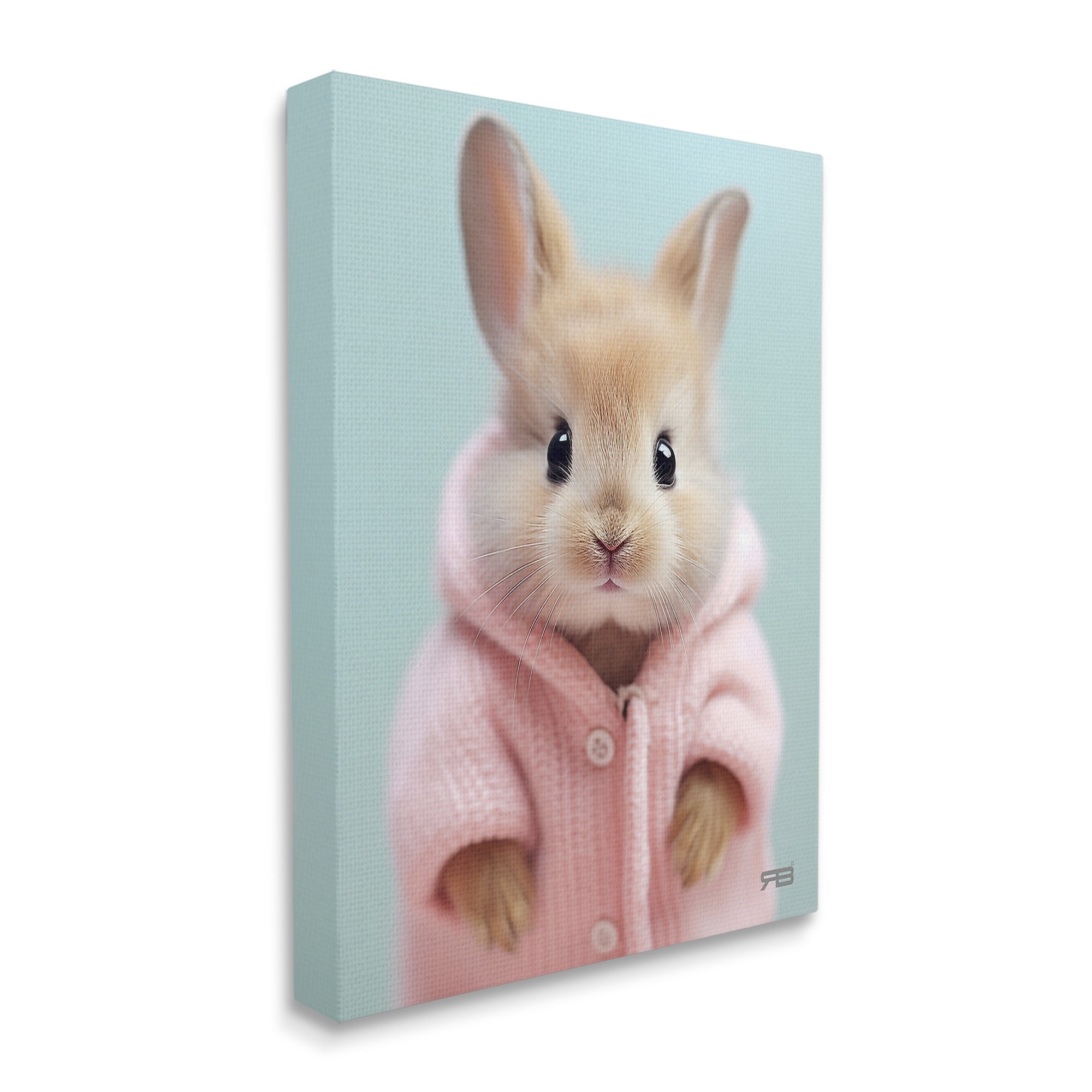 Stupell Industries Bunny in Cozy Sweater Animals & Insects Painting Gallery Wrapped Canvas Art Print Wall Art, 36 x 48