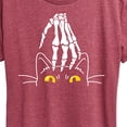 thumbnail image 3 of Instant Message - Skeleton Hand Petting Cat - Women's Short Sleeve Graphic T-Shirt, 3 of 6