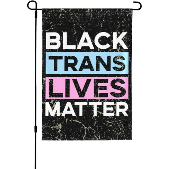Black Trans Lives Matter Garden Flag outdoor yard flags 12.5"x18" Flag Seasonal House Flag Welcome Flag Rustic Farmhouse Decor for Seasonal Holiday