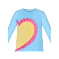 thumbnail image 4 of Girls Dress Long Sleeve Cotton Casual Blue Heart Ruffle Trim 7 Years, 4 of 6