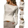 thumbnail image 3 of Gvmfive Women's Knitted Solid Turn Down Collar Long Sleeve Casual Sweater, 3 of 4