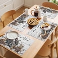 thumbnail image 5 of Gray Rabbits Placemats Set of 6, Cotton Pine Fruit Home Sweet White Wood Grain Non-Slip Place Mats Washable Table Mats for Kitchen Dining Table Decorations Indoor/Outdoor, 5 of 9