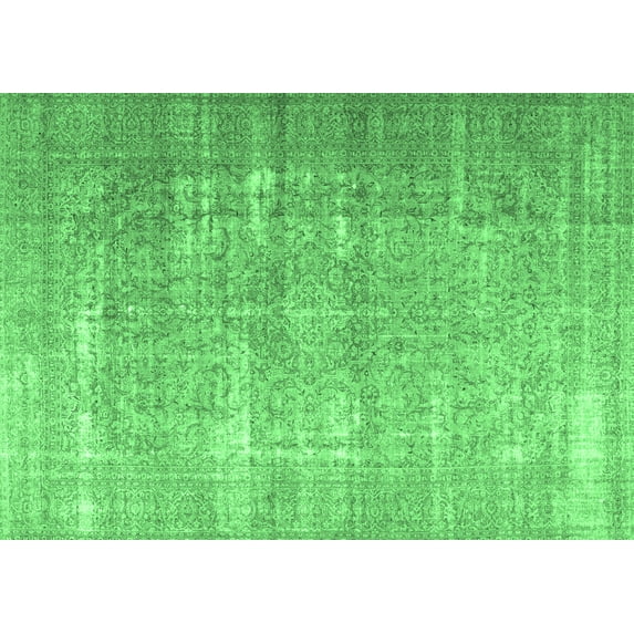 Ahgly Company Indoor Rectangle Persian Emerald Green Traditional Area Rugs, 6' x 9'