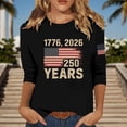 thumbnail image 2 of DHFJKG 3/4 Sleeve Shirts For Women Independence Day 1776-2026 250 Years Anniversary USA T Shirt National Flag Top, 2 of 4
