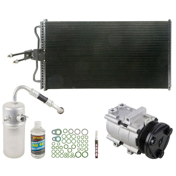 A/C Kit w/ AC Compressor Condenser Drier For Ford F150 F-150 V8 2004 2005 w/ 6-Groove Clutch Pulley - BuyAutoParts