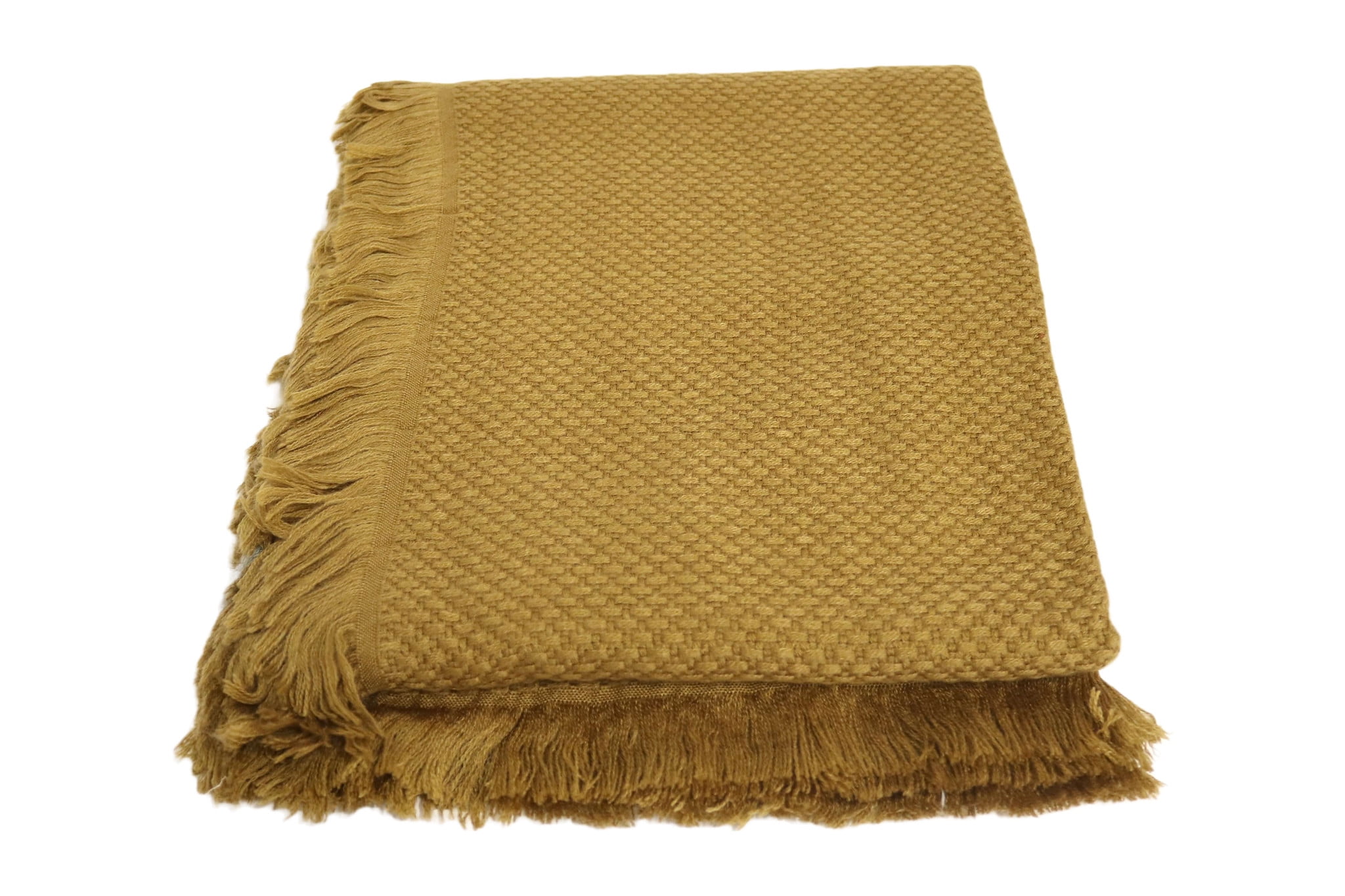 Home&Manor Handcrafted Wool & Cotton Throw Blanket - Walmart.com