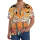 thumbnail image 1 of Balery Halloween Flamingos Camisa Casual de Manga Corta con Botones para Hombre, Texturizada, Estilo Cubano, para Playa, Verano-XX-Large, 1 of 5