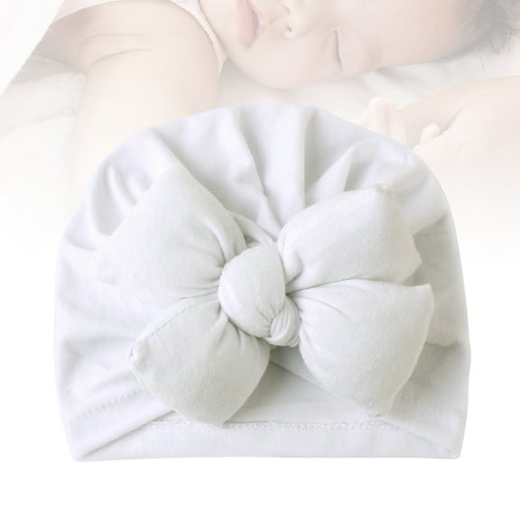 BESTYASH 1Pack Cute Baby Girl Hat Fashion Cotton White Newborn Hats for Girls