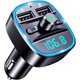 thumbnail image 1 of Transmisor FM Bluetooth 5.0 para coche, adaptador de radio, reproductor de música MP3 inalámbrico, llamadas manos libres, dos puertos USB de 5 V/2,4 A y 1 A, cargador de coche, 1 of 5