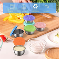 thumbnail image 3 of 6 Pack Salad Dressing Container to Go, 40Ml Reusable Small Condiment Containers with Lids, Leakproof Silicone, 3 of 6