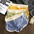 thumbnail image 4 of zeranth Men Boxer Underwear Mid-rise Elastic Waistband Patchwork Color Shorts Briefs U-convex Ribbed Panties Daily Wear, 4 of 6