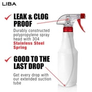 Liba Empty Spray Bottles for Cleaning, Refillable Plastic Spray Bottles, Laundry, 16 oz, 4-Pack