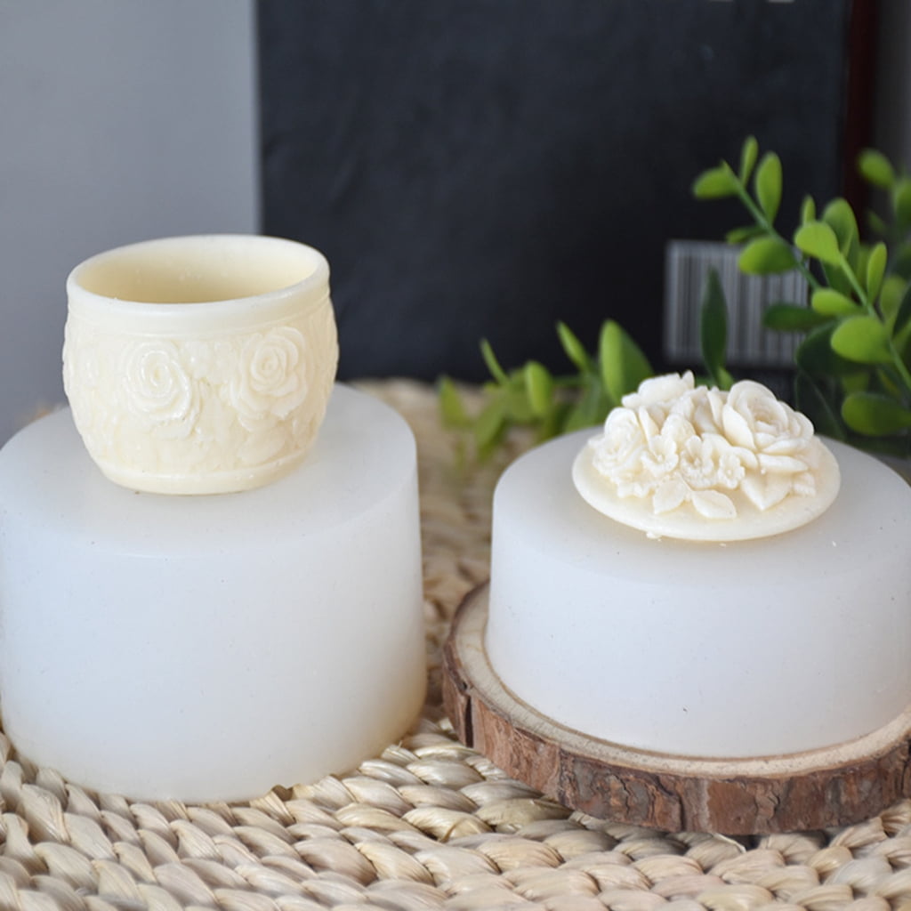 ZPAQI 2Pcs Crystal Resin Silicone Molds Birthday Rose Decorative Storage Box Mold