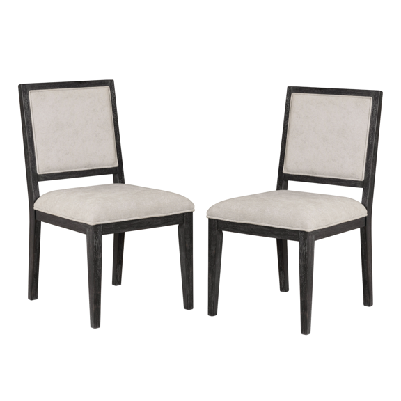 Furniture of America Direx Solid Wood Indoor Dining Chairs, Weathered Black (Set of 2)