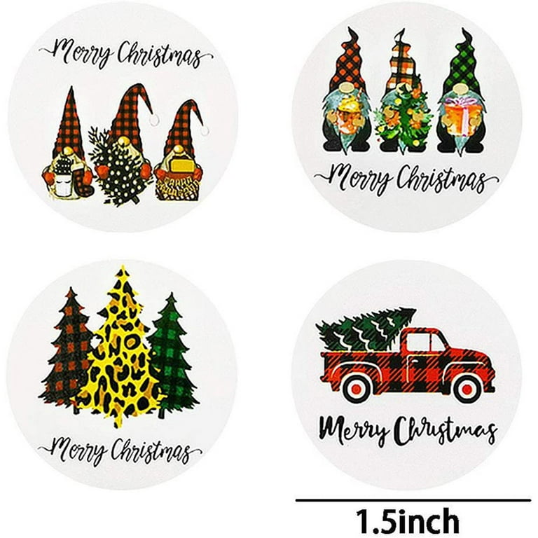 CMUSKO Vintage Christmas Stickers-500pcs Traditional Christmas Round Labels 1 inch Vintage Style Merry Christmas Stickers for Kids