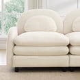 thumbnail image 5 of Miekor Furniture Teddy Fabric Cloud-like 2-Seat Sofa,Curved Backrest and Armrest with Curved Lumbar Pillows, Sectional 2 Seater Modular Couch with 2 movable Ottomans and Supportive Double-laye No0511, 5 of 9