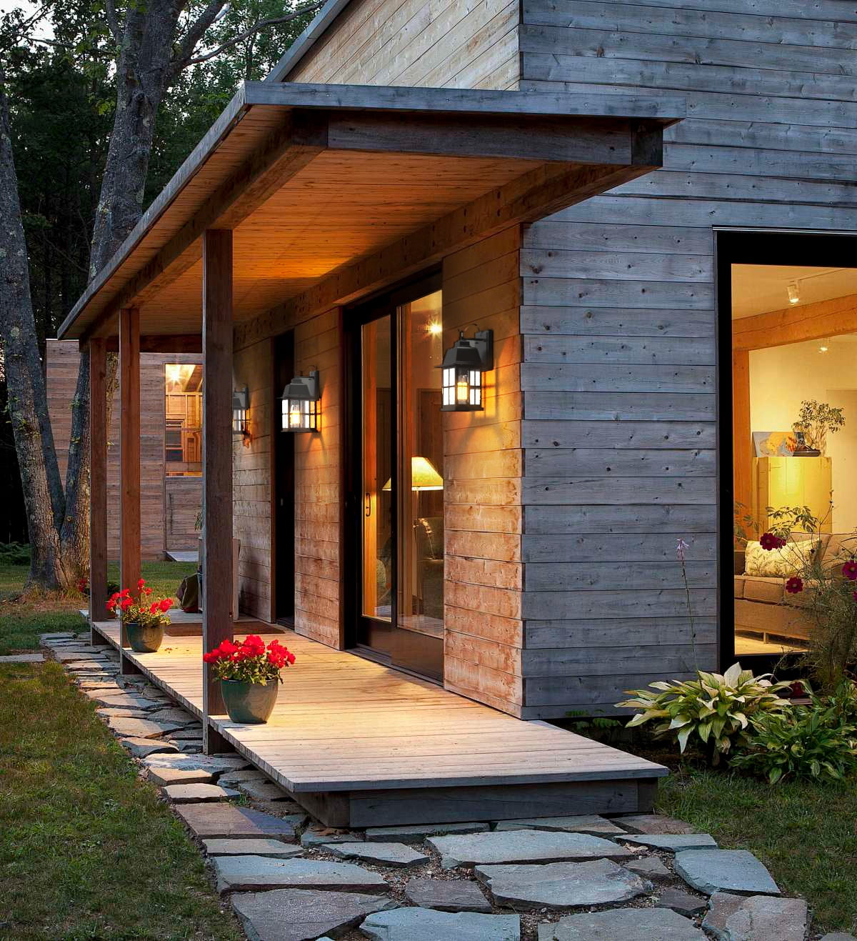 GEYANG Outdoor Light Fixtures Wall Mount, 100% Aluminium Waterproof Exterior Wall Lantern, Anti-Rust Outside Black Wall Sconce Porch Lights for House Garage, Doorway, Bulbs Not Included