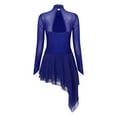 thumbnail image 2 of YONGHS Women's Long Sleeve Figure Roller Skating Dance Dress Skater Gymnastic Leotard Costume Navy Blue XL, 2 of 7