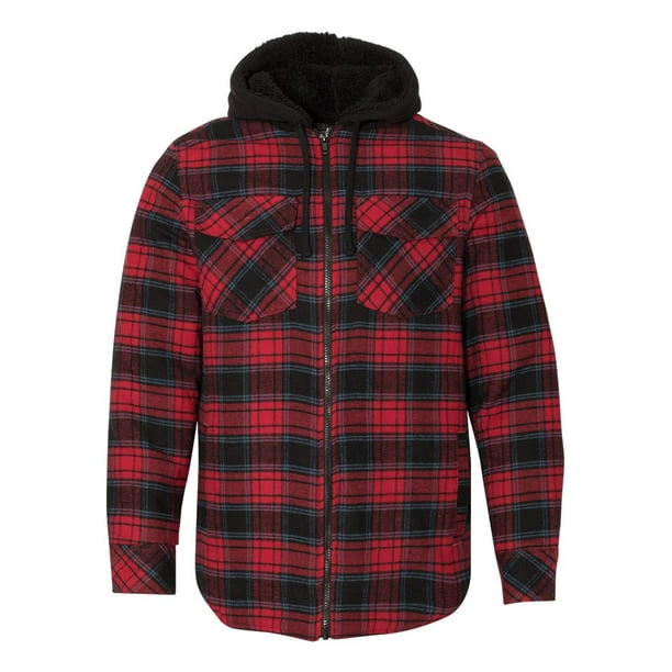 BURNSIDE Burnside Men's Quilted Flannel FullZip Hooded Jacket, Style 8620