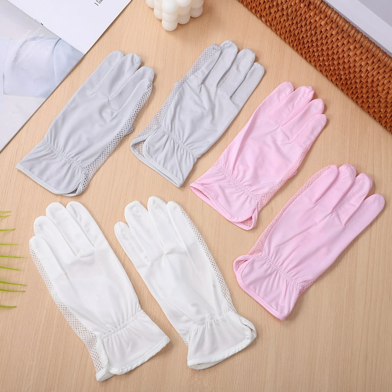 3 Pairs Fishing Gloves Spring and Summer Women's Sun Protection Gloves Size  L Touch Screen Nylon Women's Miss