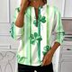 thumbnail image 1 of TaTaai Ladies St. Patrick's Day Fashion Print Loose Round Neck Sweatshirt Long Sleeve Casual Top Soft Comfortable for Daily Home Office Streetwear Gift, 1 of 5