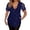Navy, variant on Elegant Glitter Lace Collar Short Sleeve T-Shirt Fashion Casual Blouse Top With Rhinestone Details Oversized T-shirts Short Sleeve Crewneck Casual Tops