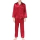 thumbnail image 3 of Txlixc Traje de pijama de seda de 2 piezas, chaqueta de manga larga con solapa masculina + pantalones Txlixc  moda, 3 of 8