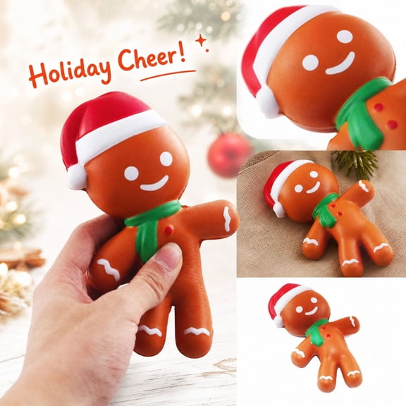 Christmas Squishy Toys Slow Rising Squeeze Toys with Soft Body, Mochi Fidget Stress Relief Toy Bulk for Stocking Stuffers, Christmas Party Favors Goodie Bag Fillers Classroom Prizes Gifts