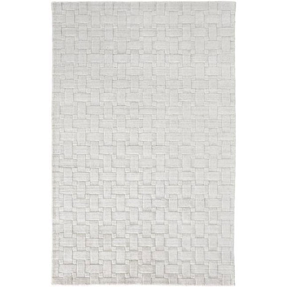 HomeRoots 514746 10 x 14 ft. White & Silver Striped Hand Woven Rectangle Area Rug