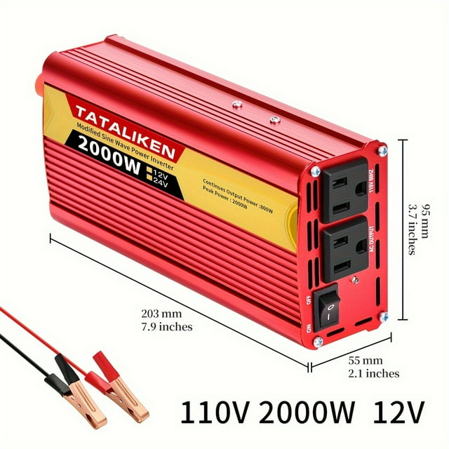 EASTIN 2000W Car Power Inverter Portable Automatic Power Adapter for Vehicles and Ships 12V to 110V US Standard Socket Transformer