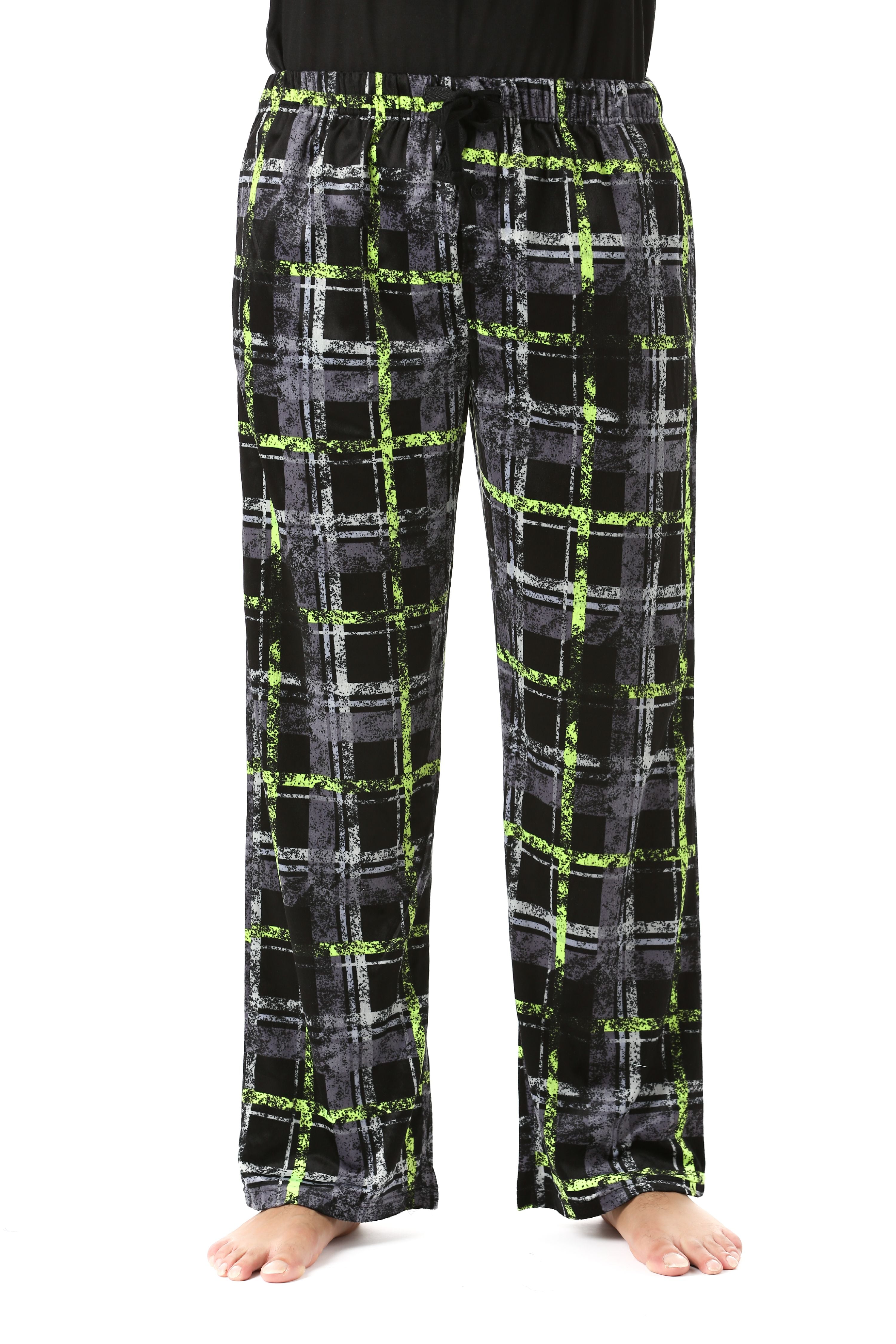 black and yellow plaid pajama pants