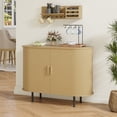 thumbnail image 2 of MARNUR Sideboard Buffet Cabinet 40" Storage Cabinet with 2 Sliding Tambour Doors, Adjustable Shelves for Office Bedroom Hallway Entryway, Oak, 2 of 10