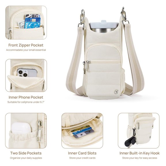 Upgraded Water Bottle Bag Crossbody Bag Mobile Phone Bag Card Case Protective Sleeve Shoulder Portable Backpack