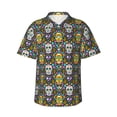 thumbnail image 1 of Balery Sugar Skulls Camisas hawaianas de manga corta para hombre, camisas playeras de corte holgado, camisas de vacaciones con botones,Large, 1 of 7
