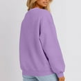 thumbnail image 6 of Women's Fashion Solid Color Casual Long Sleeve Hoodie for Everyday Comfort and Versatile Wear with Modern Design,Light Purple,2XL, 6 of 7