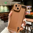 thumbnail image 6 of Solid Phone Case with Wristband Stand, Camera Lens Protection, Shockproof Silicone Soft Case for iPhone 11 Pro Max, Green, 6 of 7