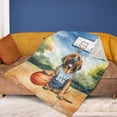 thumbnail image 4 of Happy Father's Day Bloodhound Playing Basketball with Best Dad Jersey Cozy Fleece Blanket Dog Lover Warm Soft Throw Blanket - 13006, 4 of 5