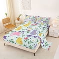 thumbnail image 2 of Homewish Cute Cat Animals Bed Sheets,Kawaii Floral Moon Full Size Sheets,Green,4 Pieces,1 Flat Sheet, 1 Fitted Sheet and 2 Pillowcases, 2 of 6