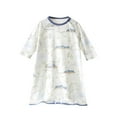 thumbnail image 2 of CYRBOKO Toddler Girls Nightgowns, Long Sleeve Lightweight Printed Cotton Girls Pajamas White Size 3-4 T, 2 of 3