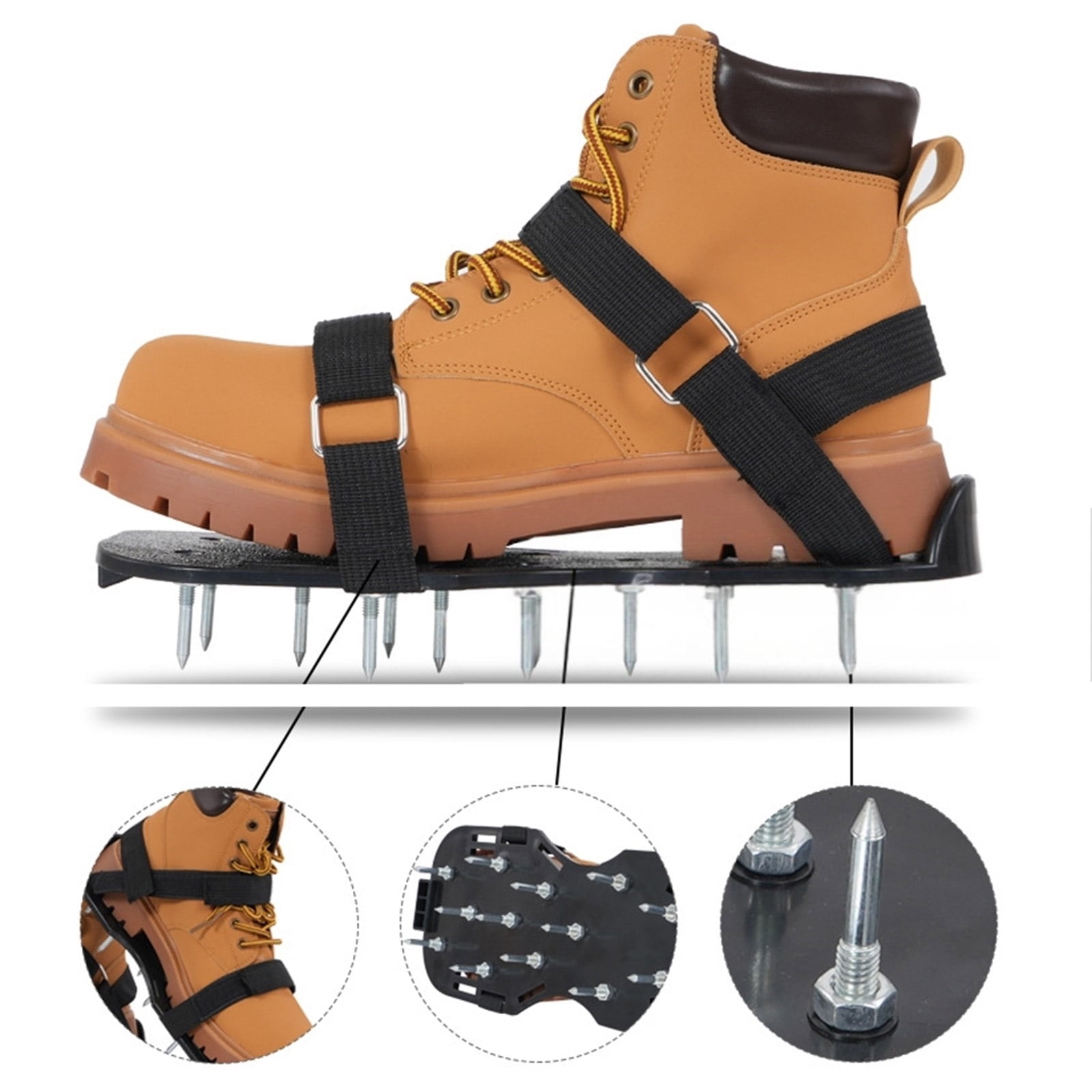 Professional Garden Aerator Shoes With 28mm Steel Spikes For Soil Penetration