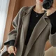 thumbnail image 3 of Abrigo de invierno 2024 nuevo para mujer, diseño largo, 100 % lana de doble cara, elegante, hecho a mano, ropa para mujer, 3 of 5