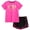 Pink Black, variant on RBX Girls' Active Shorts Set - 2 Piece Short Sleeve T-Shirt and Athletic Mesh Shorts - Activewear Set for Girls (Size: 7-12)