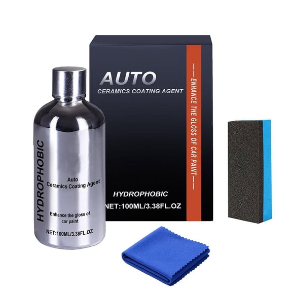1Pack Ceramic Coating Spray 100ml, Paint Sealant for Cars, Long-Lasting Protection Scratches, DIY Auto Detailing Kit with Sponge & Towel