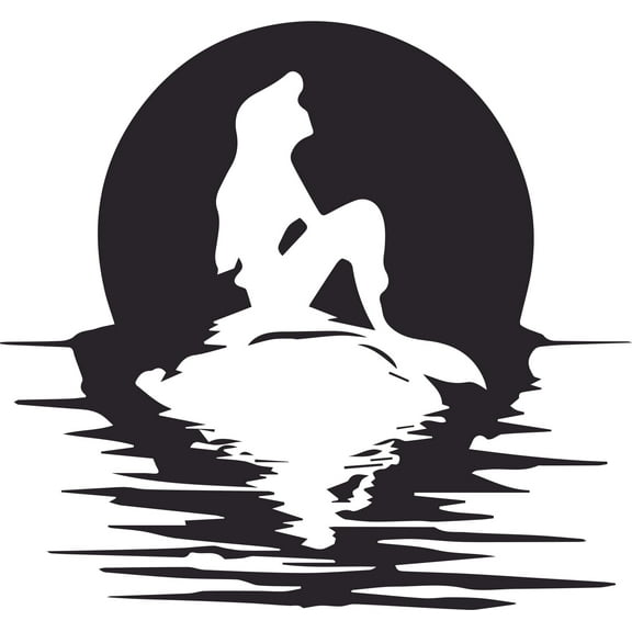 Ariel The Little Mermaid Cartoon Design Customized Name Wall Decal - Custom Vinyl Wall Art - Personalized Name - Baby Girl Boy Kid Bedroom Wall Decal Room Decor Stickers Decoration Size (20x18 inch)